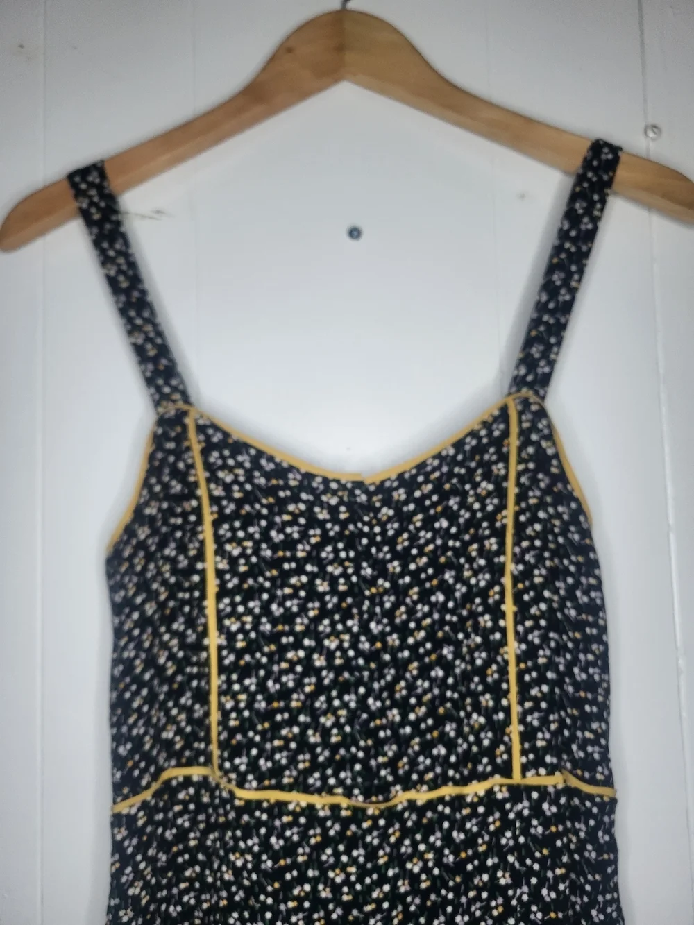 Madewell Black Floral Wide-Leg Jumpsuit with Cream Trim